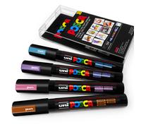 Université Posca PC-5M Art Marqueur Peinture Stylo - Minuit Métal - 4 Set Wallet