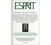 Universités vers quelle autonomie ? Tome 07 -1 - Collectif - Esprit - broché - Revue
