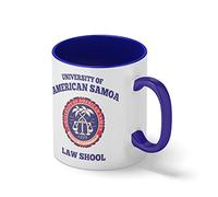 University of American Samoa Law School Better Call Saul goodman Blanc tasse de café avec le bleu et poignée Rim Mug