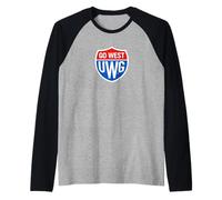 University of West Georgia UWG Wolves Go West Shield Logo Manche Raglan