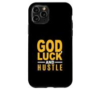University Varsity-Gold Color God, Luck and Hustle Yellow Coque pour iPhone 11 Pro