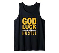 University Varsity-Gold Color God, Luck and Hustle Yellow Débardeur