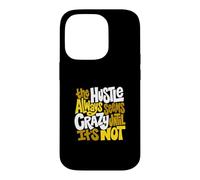 University Varsity-Gold Color Hustle Ain't So Crazy Jaune Coque pour iPhone 14 Pro