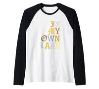 University Varsity-Gold Color in My Own Lane Jaune Manche Raglan