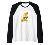 University Varsity-Gold Color Try Again-x3 Jaune Manche Raglan