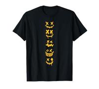 University Varsity-Gold Grunge Monster Smile Faces Jaune T-Shirt