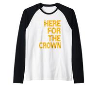 University Varsity-Gold Here for The Crown Graphique Jaune Manche Raglan