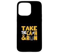 University Varsity-Gold Take The Cash & Run Jaune Coque pour iPhone 15 Pro Max
