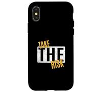 University Varsity-Gold Take The Risk Varsity-Gold Graphic Coque pour iPhone X/XS