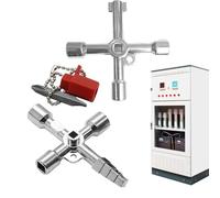 universle Triangle Keys - Switch Cabinet Key, Water Meter cros Key | Fire Brigade Construction Keys 2 psc, universle Opening Key Plumbers Electricians Tools For Water Meter Valve Electric Box
