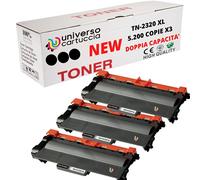 Universocartuccia® TN2320 3 Toner Compatible pour Brother MFCL2700DW/MFCL2700DN/MFCL2720DW/MFCL2740DW/DCPL2500D/HL2300D/HL2340DW/HL2360DW/HL2365DW/HL2370DN