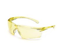 UNIVET | 505 UP Contrast 2, lunettes de protection de travail, verres jaunes, anti-rayures, légers, flexibles et résistants, confort élevé (EN166, EN170), jaune