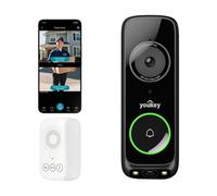 UNIVIEW Youkey DB322 Caméra de Sonnette Vidéo Filaire à Double Caméra avec Carillon, Vision Nocturne en Couleur 2K, Wi-Fi 6 (2,4/5 GHz), Mode de Protection des Colis, Détection de Colis, Personnes et 