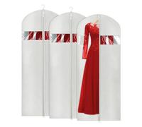 Univivi Lot de 3 sacs à vêtements longs de 152,4 cm - Housses de protection anti-poussière pour robes de demoiselles d'honneur, housses de vêtements sur toute la longueur pour les voyages - Gris