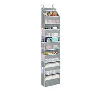 Univivi Organiseur de porte à suspendre à 6 étagères, rangement pour porte arrière avec grilles de perspective et 8 poches latérales en maille, organiseur derrière porte pour chambre à coucher, salon