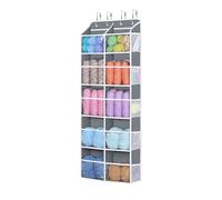 Univivi Organiseur de rangement à double rangée à 5 étagères suspendues, rangement de porte arrière avec grilles en perspective, organiseur de rangement derrière porte pour chambre à coucher, salon