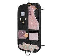 Univivi Sac de Costume de Danse Noir de 101,6 cm pour compétitions de Danse, 3 Poches Moyennes Transparentes à Fermeture éclair et 2 Poches arrière zippées, avec 1 Pendentif, 3 Badges