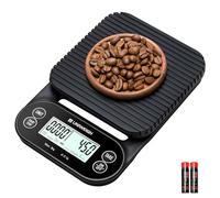 UNIWEIGH Balance à café avec minuterie 3kg/0.1g, balance à expresso de haute précision avec minuterie/arrêt automatique/fonction de tare, pour le café goutte à goutte, avec affichage LCD,piles