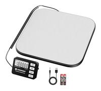 UNIWEIGH Balance de Colis 200 kg/10g Précision,Balance Numérique pour Colis | Fonction PCS/Hold/Tare, acier inoxydable balance de plateforme pour petites entreprises, bagages, usage domestique, batterie