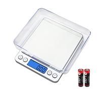UNIWEIGH Balance de cuisine numérique,500g/0.01g Échelle de Gram,Cuisine alimentaire Poids Grammes et OZ avec Écran LCD,Balance à café digitale pour bijoux avec 2 plateaux,arrêt auto,tare,Acier inox