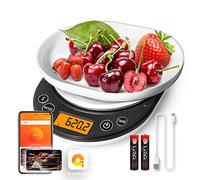 UNIWEIGH Balance de cuisine numérique de 3 kg, balance de cuisine électronique avec câble de charge USB et housse de protection, la préparation des repas, le régime.