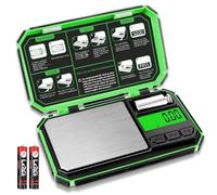 UNIWEIGH Balance de précision 200 g/0,01 g, numérique, balance de poche, mini portable pour bijoux, balance grammes, pour cuisine, nourriture, café, médicaments, thé (batterie incluse)-vert brillant
