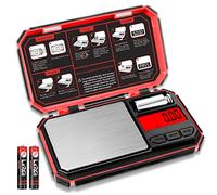 UNIWEIGH Balance de Précision 200g/0.01g,Balance de Poche,Balances de Bijoux,Petite Balance Grammes,Balance Herbes,Portable Balances Poudre,Balances de Cuisine Numérique Voyage (pile incluse)- Rouge
