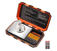 UNIWEIGH Balance milligramme 50 g/0,001 g, balance portable Mg avec rétroéclairage LCD, tare, balance numérique pour bijoux, balance de microgramme pour poudre, or, gemme, rechargement, poids CAL