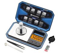 UNIWEIGH Balance milligramme,50g/0.001g Poche précision Échelle avec 50g Poids Cal,Balances Mg pour énergétique Médecine,Rechargement,Bijoux,Pièce,Gem,Inclu Cuillère,poêle électrique,pince et batterie