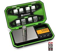 UNIWEIGH Balance numérique de poche 200/0,01g, Balance numérique en grammes, Mini balance alimentaire avec poids de calibrage de 50g pour nourriture, poudre, herbes sèches,pièces de monnaie-Vert fluo