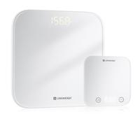 UNIWEIGH Pèse-personne numérique de salle de bain pour le poids corporel,précis jusqu'à 440lbs,pèse-personne en verre trempé robuste,avec affichage LED,pas à pas,3 unités et piles incluses