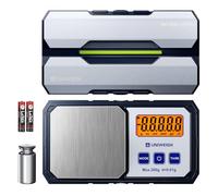 UNIWEIGH Tarafun Balance numérique de poche 200 g/0,01 g Précision 6 unités Balance à bijoux avec poids de 50 g pour aliments, pièces de monnaie, or, poudre