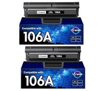 Uniwork 106A Cartouches de Toner Compatibles pour HP 106A W1106A pour HP Laser 107w 107a 107r MFP 135wg 135a 135r 135w MFP 137fwg 137fnw (Noir, 2-Pack avec Puce)