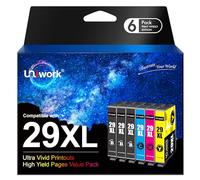 Uniwork 29 XL Compatible Cartouches d'encre Remplacement pour Epson 29XL 29 XL pour Expression Home XP-245 XP-235 XP-345 XP-445 XP-342 XP-247 XP-235 XP-255 XP-257 (Noir Cyan Magenta Jaune, 6-Pack)