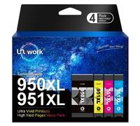 Uniwork 950XL 951XL Compatible Cartouches d'encre Remplacement pour HP 950 951 950XL 951XL pour Officejet Pro 8600 8615 8100 8610 8620 8600 8630 8640 8660 8625 251dw 276dw (Noir Cyan Magenta Jaune)