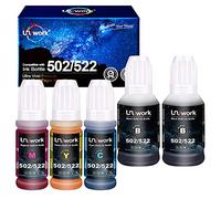 Uniwork Bouteille d'encre de rechange compatible avec Epson 502 T502 utilisation pour ET-2750 ET-2760 ET-3700 ET-3710 ET-3750 ET-3760 ET-4750 ET-4760 ET15000 ST-2000 (noir, cyan, magenta, jaune) Lot