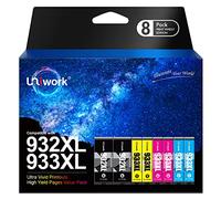 Uniwork Cartouche d'encre de rechange compatible pour imprimante HP 932XL 933XL 932 933 pour Officejet 6600 6700 6100 7612 7610 7110 (2 noirs, 2 cyan, 2 magenta, 2 jaune)