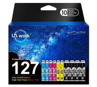 Uniwork Cartouche d'encre remanufacturée pour imprimante Epson 127 127XL T127 pour Workforce 545 845 645 WF-3540 WF-3520 WF-7010 WF-7510 WF-7520 NX530 NX625 (4 Noir 2 Cyan 2 Magenta 2 Jaune)