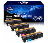 Uniwork Lot de 4 cartouches de toner de rechange pour Brother TN436 TN 436 TN436BK TN433 avec MFC-L8900CDW HL-L8360CDW HL-L8260CDW MFC-L8610CDW MFC-L9570CDW HL-L9310CDW