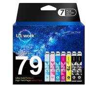Uniwork Lot de 7 cartouches d'encre remanufacturées de rechange pour Epson 79 avec imprimante Artisan 1430 Stylus Photo 1400 (2 noirs, 1 cyan, 1 magenta, 1 jaune, 1 cyan clair, 1 magenta clair)