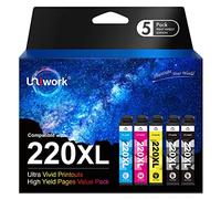 Uniwork Remanufactured Cartouche d'encre de Remplacement pour EPSON 220 220 x l pour Epson Workforce Wf-2760 Wf-2750 Wf-2630 Wf-2650 Wf-2660 Xp-320 Xp-420 imprimante (2 Noir 1 Cyan 1 Magenta 1 Jaune)