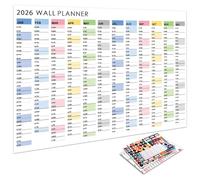 UNKCEST Calendrier Annuel 2026 Mural Grand Format Planificateur DIN (74.2 x 52.5 cm) - Le Planificateur Mural Idéal pour Booste votre Organisation Familiale, vos Études et votre Travail (#06)