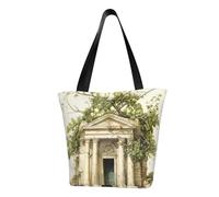 Unkhtt Bâtiment antique avec branche d'olivier romaine et imprimé grec, sac à bandoulière multi-scènes, sac de plage, fourre-tout polyvalent, pour transporter la randonnée, le shopping, les vacances