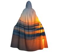 Unkhtt Belle cape à capuche pour adultes, motif lever de soleil, océan, pour cosplay, bal masqué, festival, carnaval