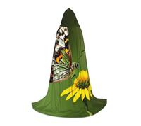 Unkhtt Belle cape à capuche unisexe avec imprimé papillon lumineux pour cosplay, festival, carnaval, magicien