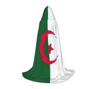 Unkhtt Cape à capuche confortable avec imprimé drapeau de l'Algérie pour cosplay, festival, carnaval, magicien