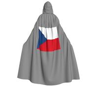 Unkhtt Cape à capuche imprimée drapeau de la République tchèque pour adultes, 190 cm, costume de carnaval, cosplay, festivals, célébrations en plein air