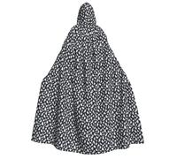 Unkhtt Cape à capuche pour adulte avec motif fantôme blanc mignon 1 imprimé pour cosplay, bal masqué, festival, carnaval