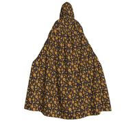 Unkhtt Cape à capuche pour adultes avec imprimé ananas doré pour cosplay, bal masqué, festival, carnaval