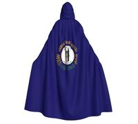 Unkhtt Cape à capuche pour adultes avec imprimé drapeau du Kentucky - 190 cm - Costume de carnaval, cosplay, festivals, célébrations en plein air